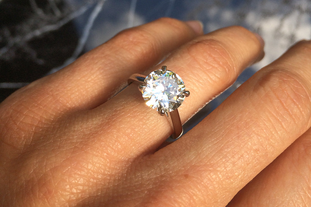 Diamond Engagement Ring, 18k White Gold, Round Brilliant Prong Set,  Minimalist Ring, Handmade Jewelry, Natural 3 Carat F/VS2 Diamond - Etsy  Norway