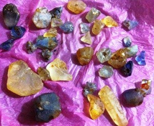 Rough gemstones from Sri Lanka