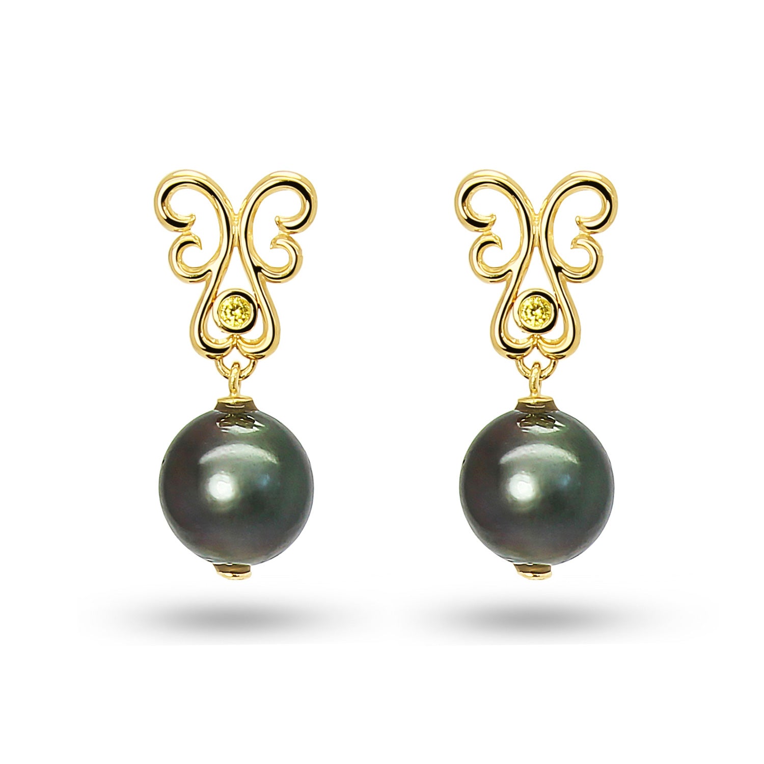 Bespoke Drop Earring Set: Black Pearls 