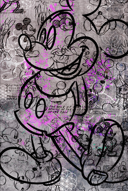 Zogenaamd sigaar veiligheid Mickey Mouse Grey - Plexiglas schilderij – KunstKartel