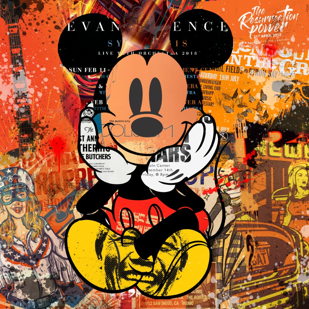 instant heelal regiment Mickey Mouse Orange - Plexiglas Schilderij – KunstKartel