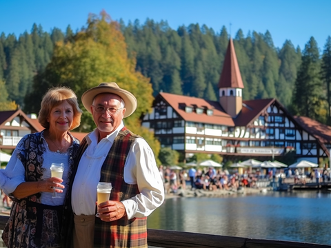 Elder Couple at Lake Arrowhead Oktoberfest