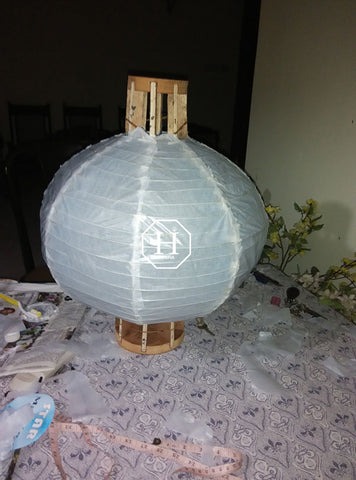 making round paper lantern at home