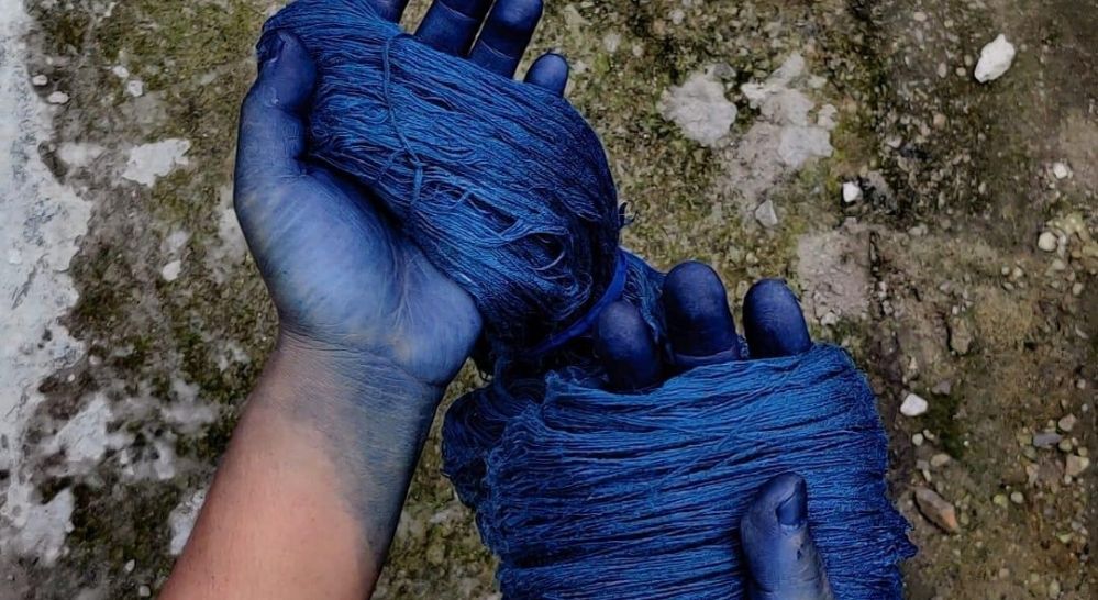 Indigo dyeing with Eri silk | Muezart