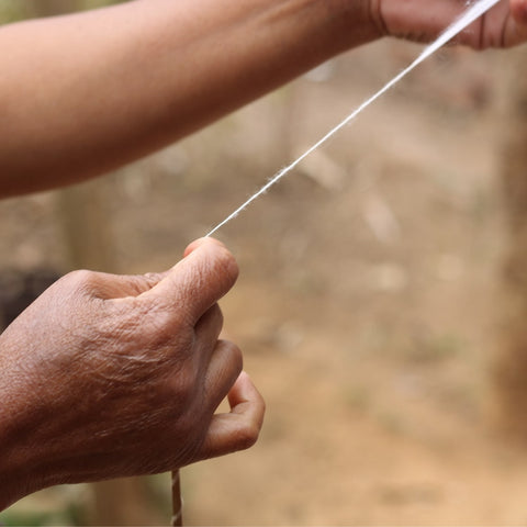 hand spinning eri silk into yarn