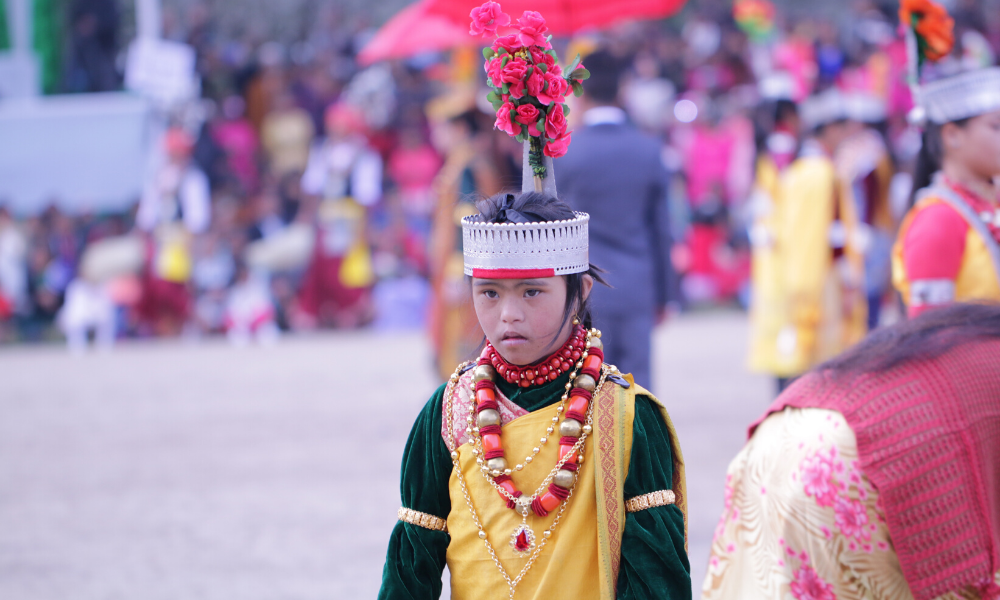 Image of KHASI COUPLE IN WEDDING DRESS IN NORTHEASTERN INDIAN CITY SHILLONG,