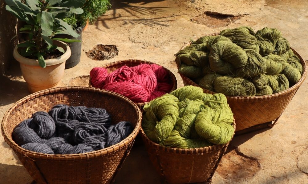 natural eri silk yarns