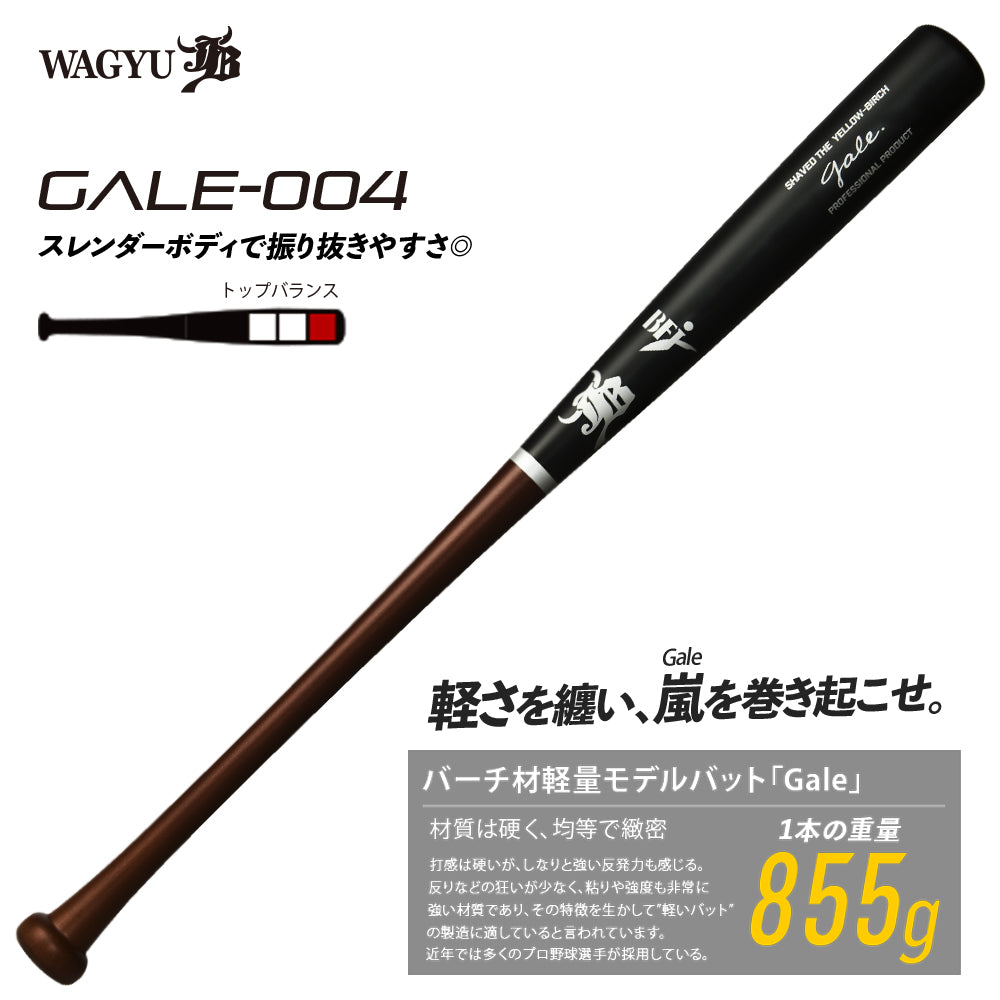 【NEW】バーチ材硬式木製バット「Gale」/2022年夏新商品/中学・高校・大学社会人対応