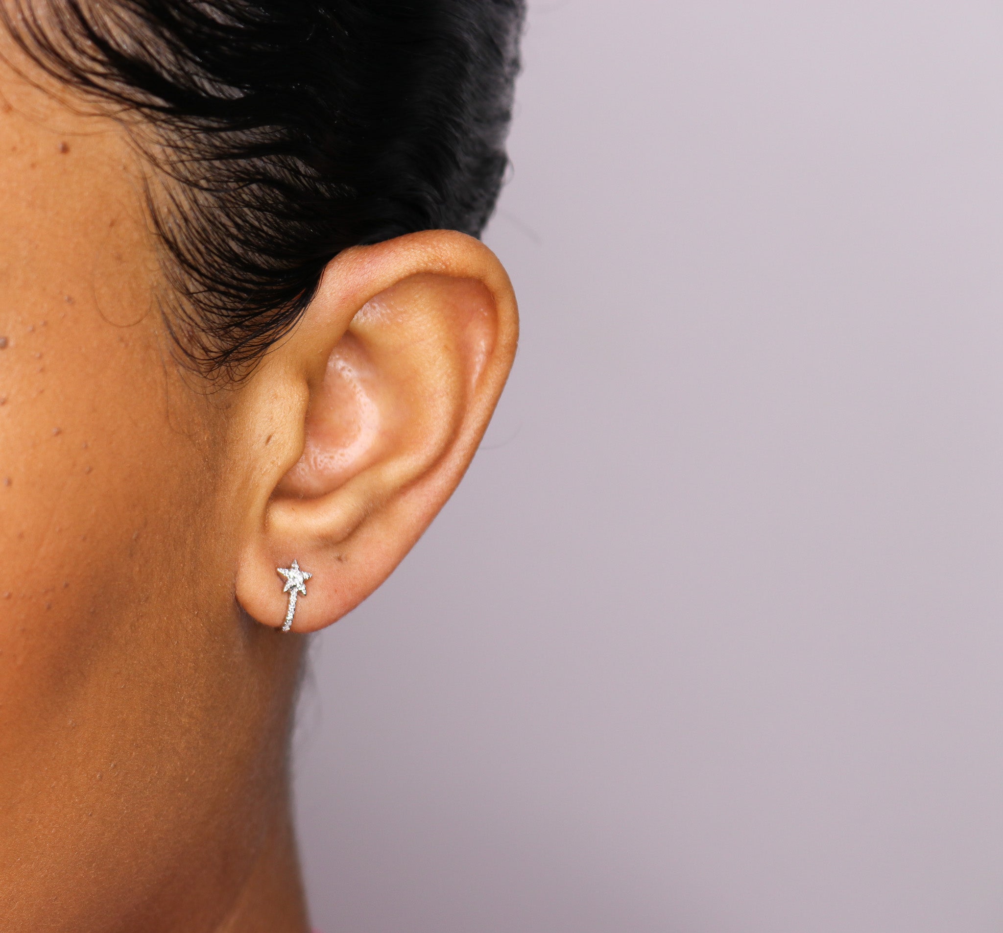 Mini Diamond Hook Earring