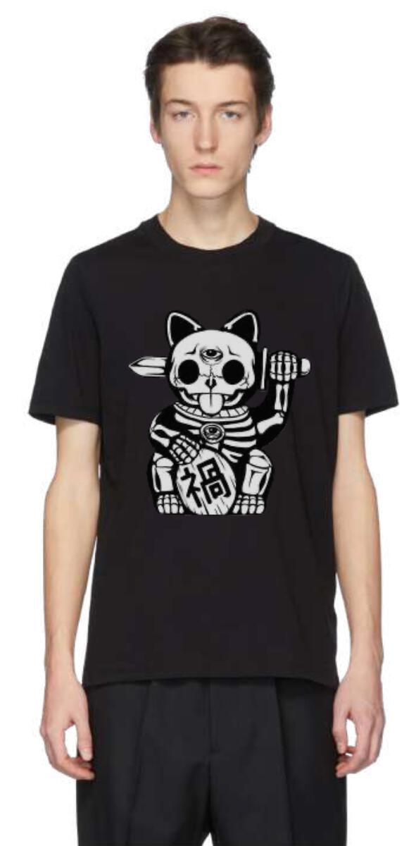 Hip and Bone UNLUCKY CAT TEE (Black)