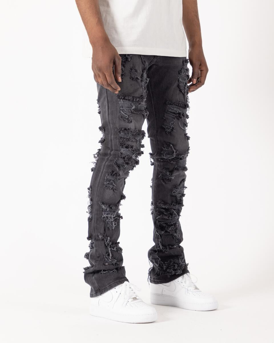 stack jeans black