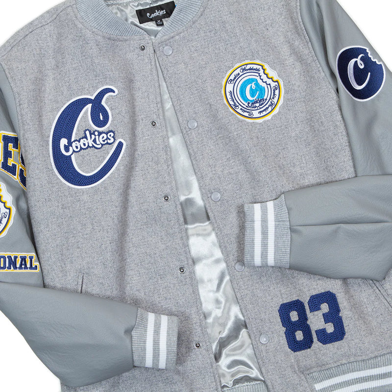 Cookies DOUBLE UP WOOL LETTERMAN JACKET (HEATHER GREY) – The Shop 147