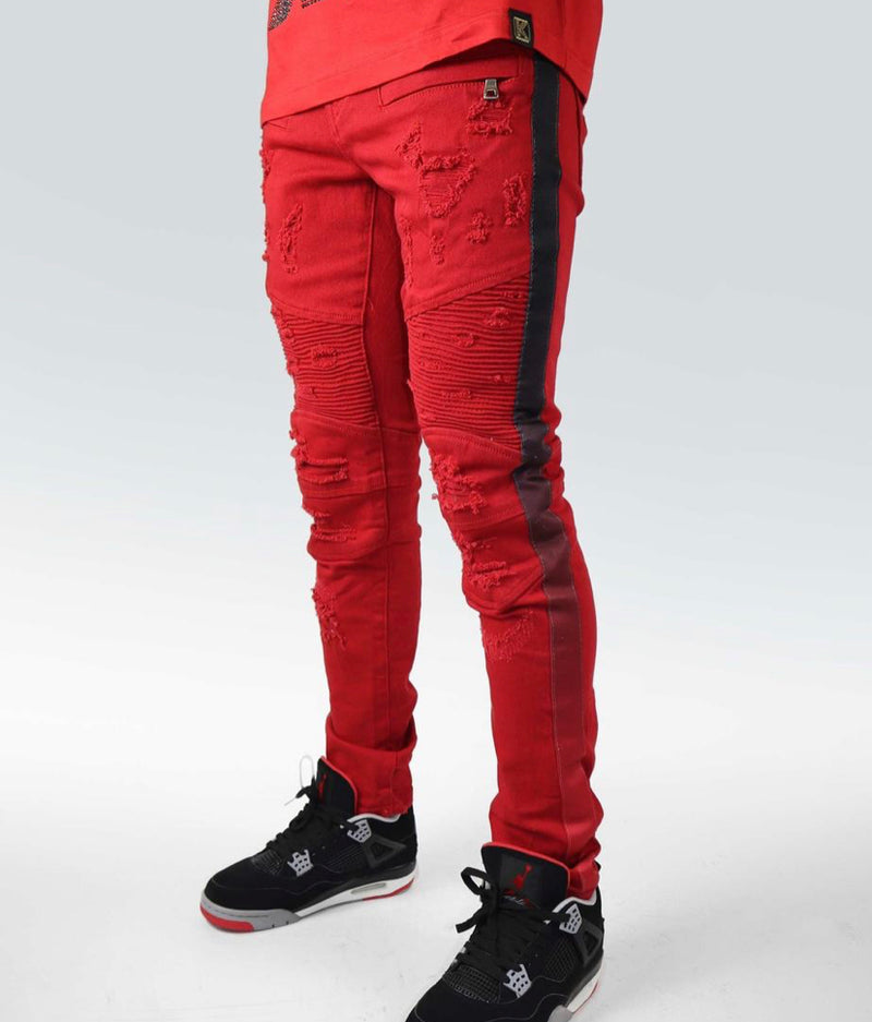 Soak slap af Penneven Preme Denim Red Jeans (Black/Red Fade Stripe) – The Shop 147