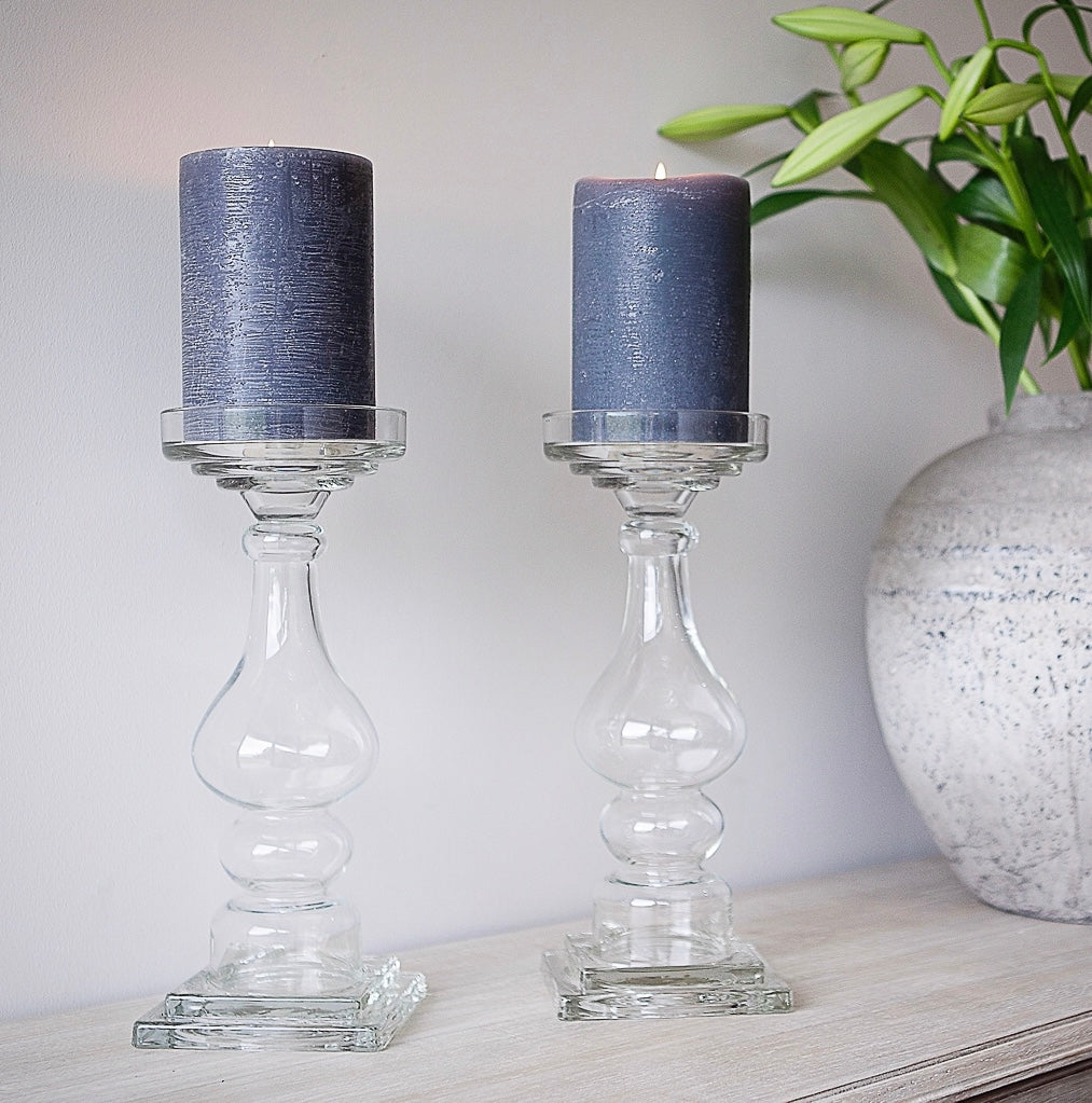 glass candlesticks