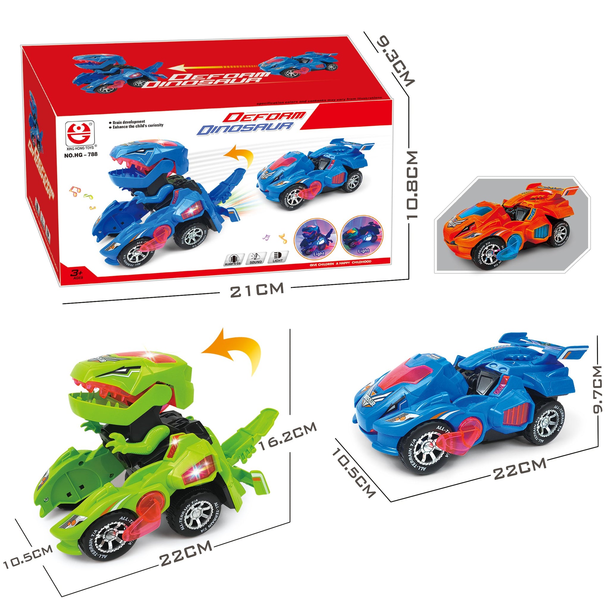 transforming dinosaur led car uk