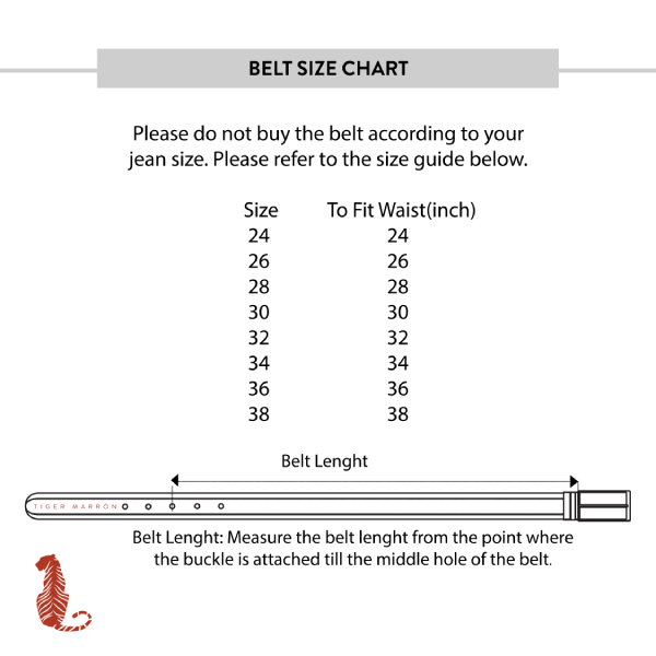 womens belt size chart