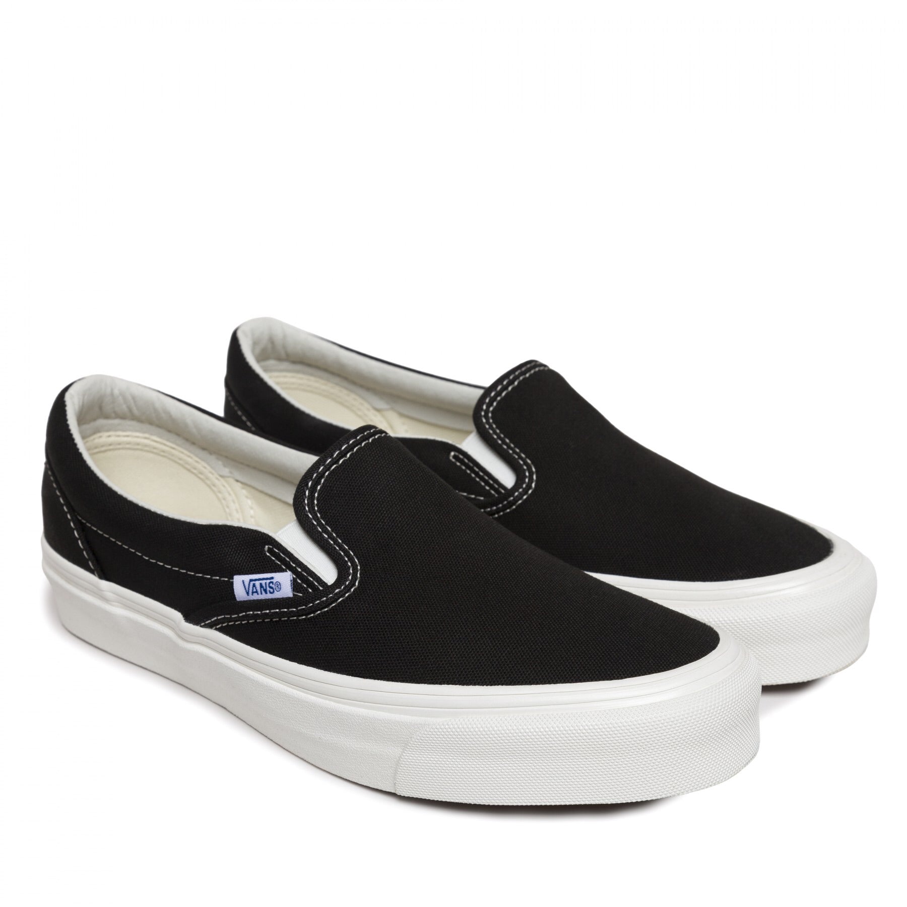 vans vault black slip on