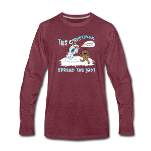 Spread the Joy Long Sleeve T-Shirt - heather burgundy
