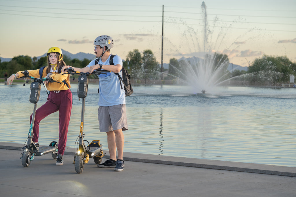 Riding electric scooters for the family