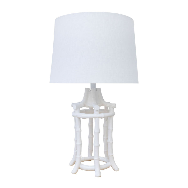 Pagoda Faux Bamboo Lamp in White
