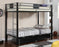 Silver and Black Finish Twin/Twin Bunk Bed + 2 Storage Drawers