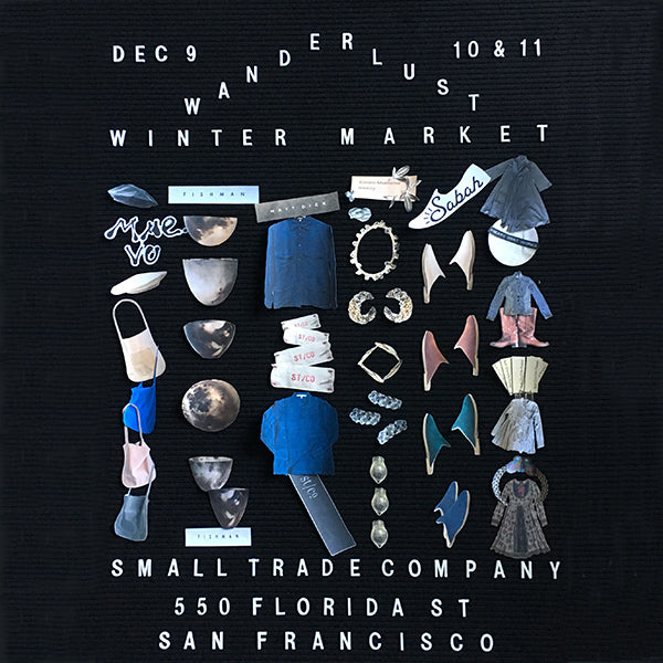 An image promoting Kirsten Muenster Jewelry's participation in the 2016 Wanderlust Winter Market event.