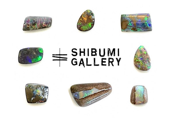 An image promoting Kirsten Muenster Jewelry's handmade collection at the 2023 Shibumi Gallery Opal Show + Annual Holiday Party.