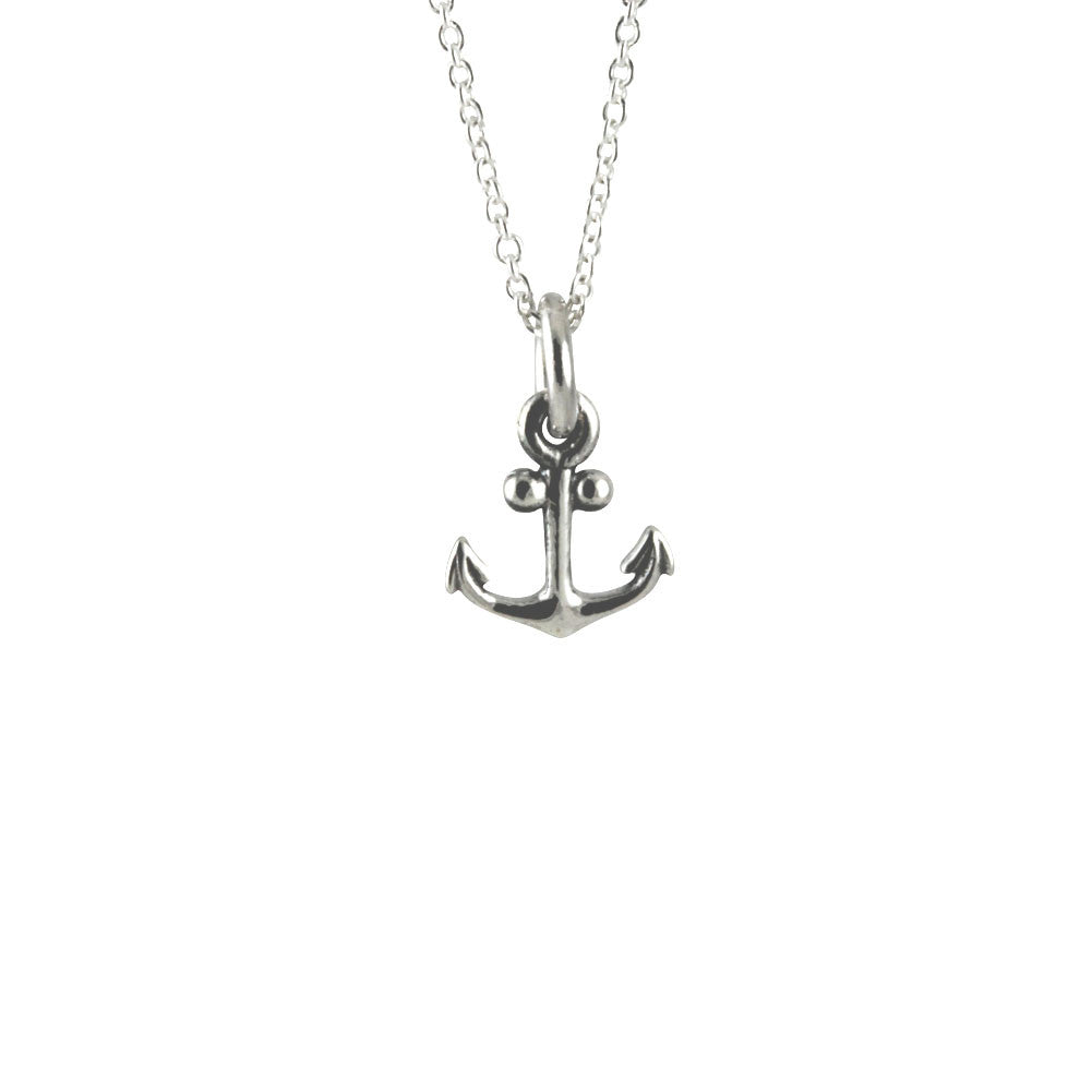 Sterling Silver Tiny Anchor Pendant Necklace 14 inch - 24 inch ...