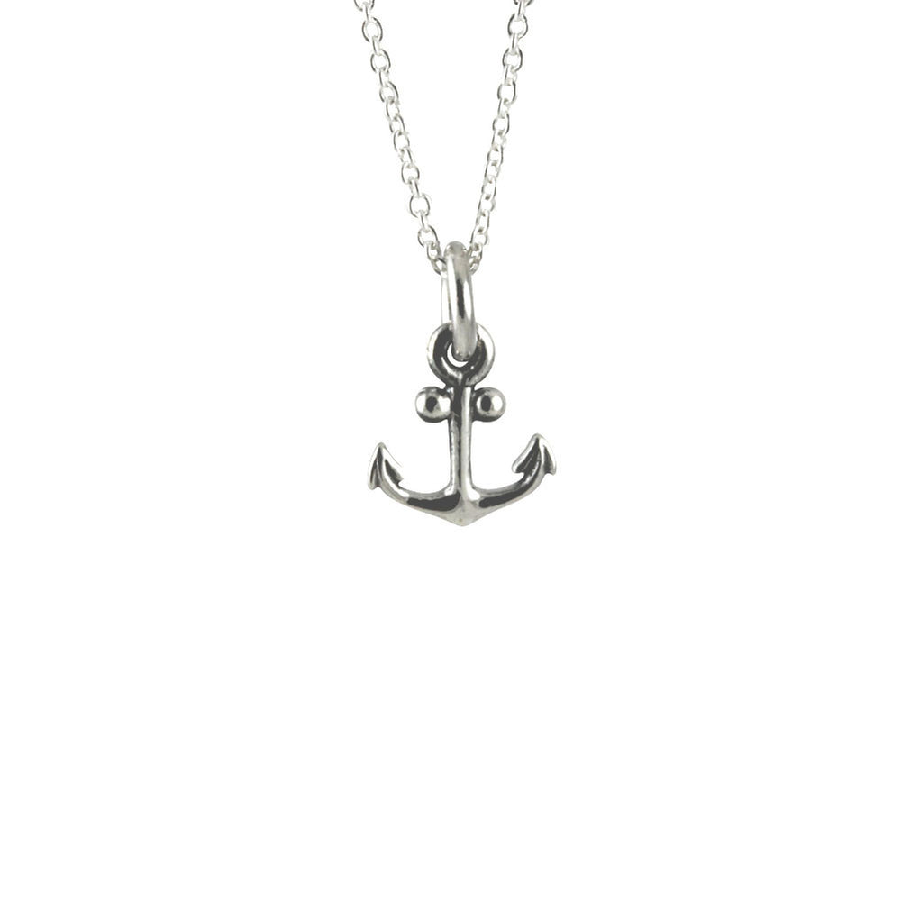 Sterling Silver Tiny Anchor Pendant Necklace 14 inch - 24 inch – apop ...
