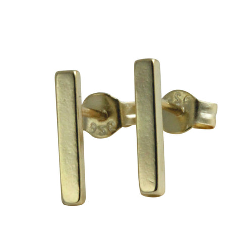 Gold Vermeil Mini Bar Stud Earrings (gold-plated-silver) | apoptosisnyc.com