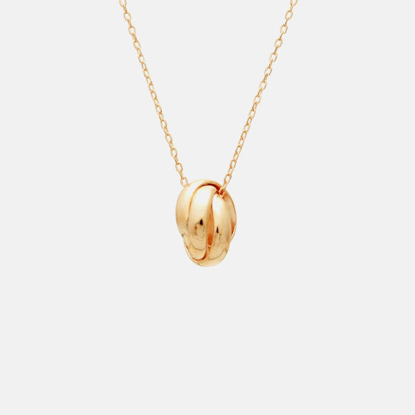 Rose Gold Vermeil Love Knot Rings Pendant Necklace 16 inch 17 inch ...