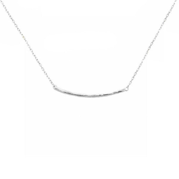 Sterling Silver Hammered Bar Pendant Necklace Line | apoptosisnyc.com