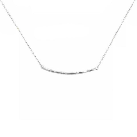 Sterling Silver Hammered Bar Pendant Necklace Line | apoptosisnyc.com