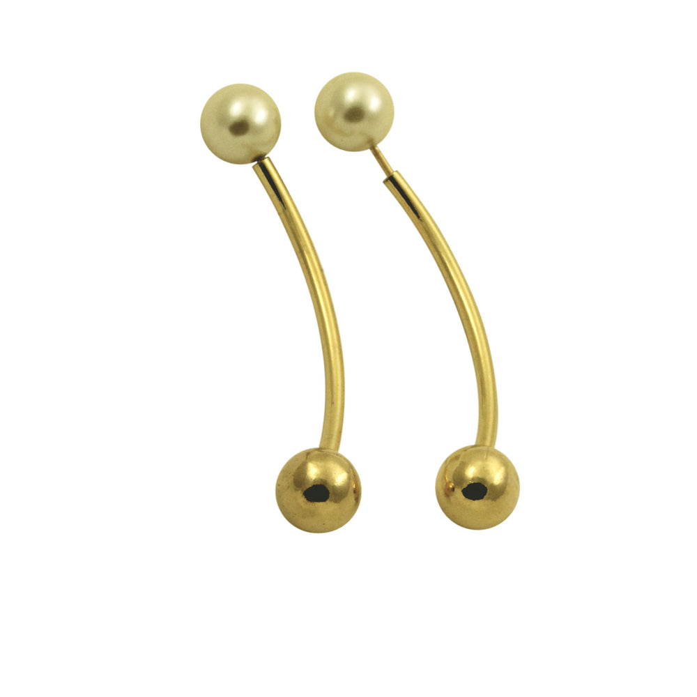 Gold-Dipped \u0026 Pearl Double Sided Drop 