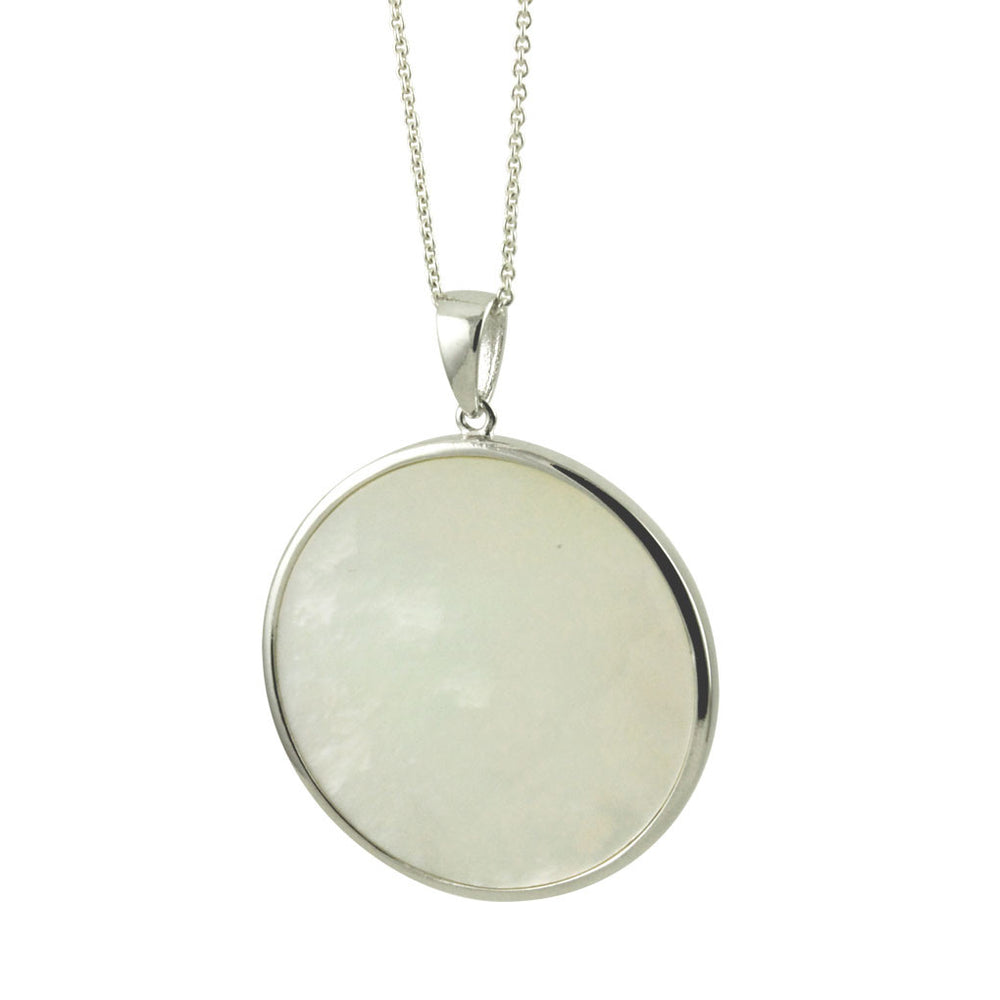 Sterling Silver Mother of Pearl Round 