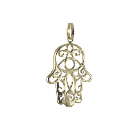 Gold-Filled Filigree Hamsa Pendant Only - 2 inch | apoptosisnyc.com