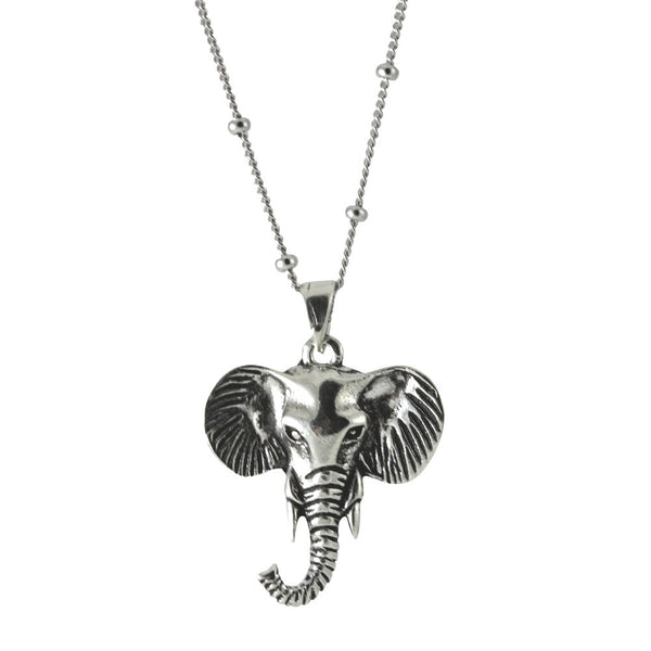 Sterling Silver Elephant Pendant Necklace 16 in - 18 inch – apop ...