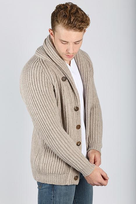 Cobble Lambswool Wool Shawl Collar Cardigan Sweater - Winston & Co.