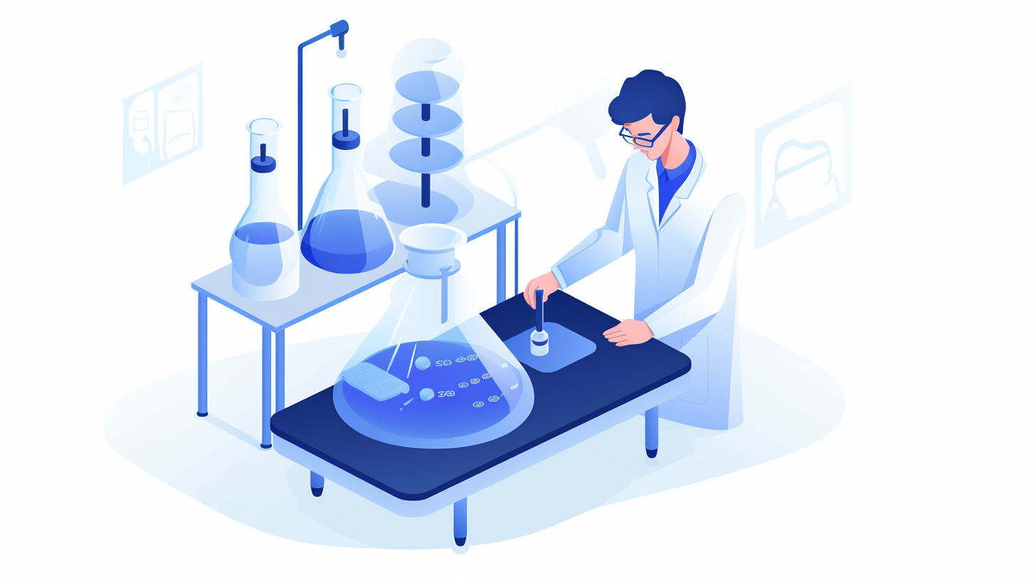 student performing experiment in chemistry class