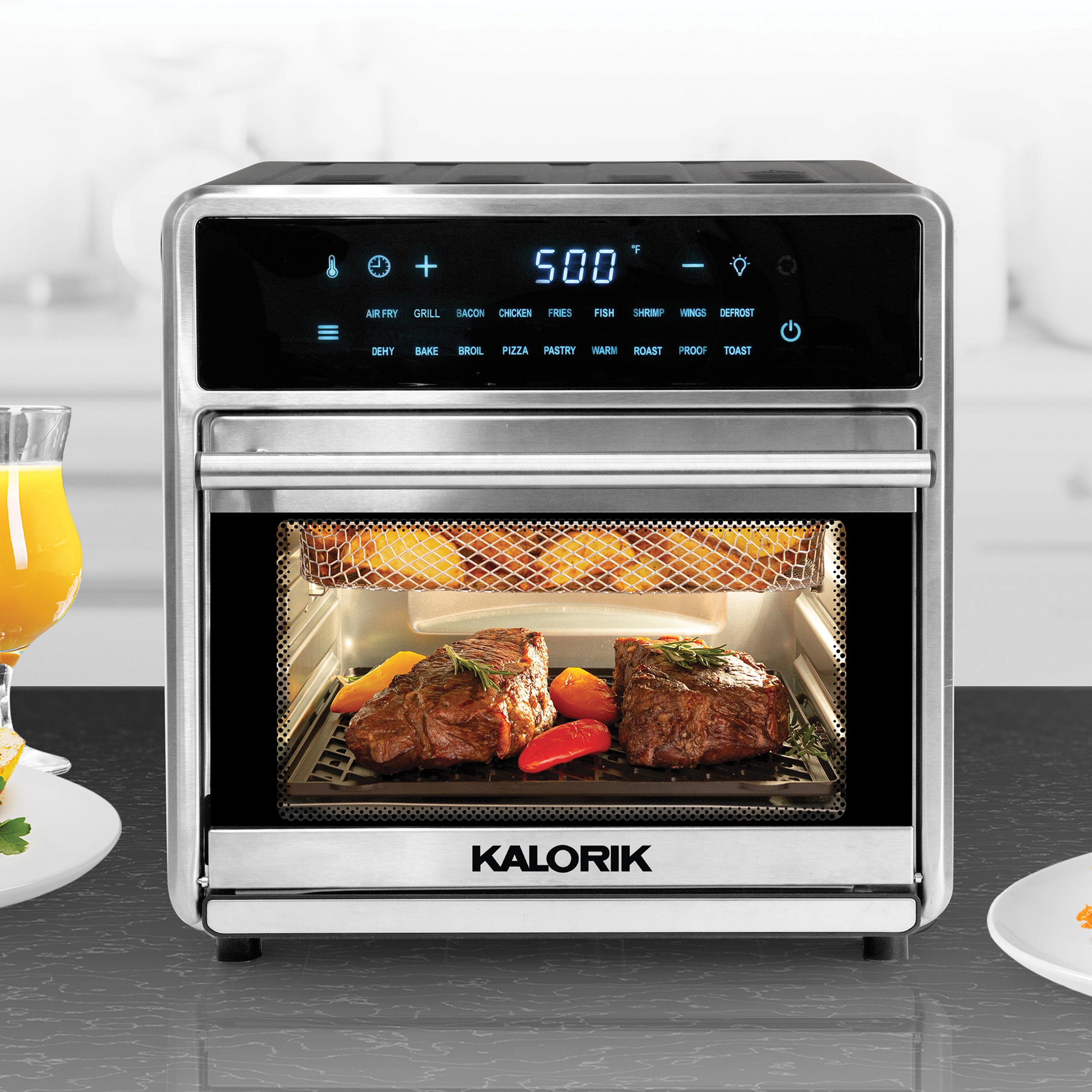 Kalorik Maxx 9-Slice Black Toaster Oven with Rotisserie (1600-Watt