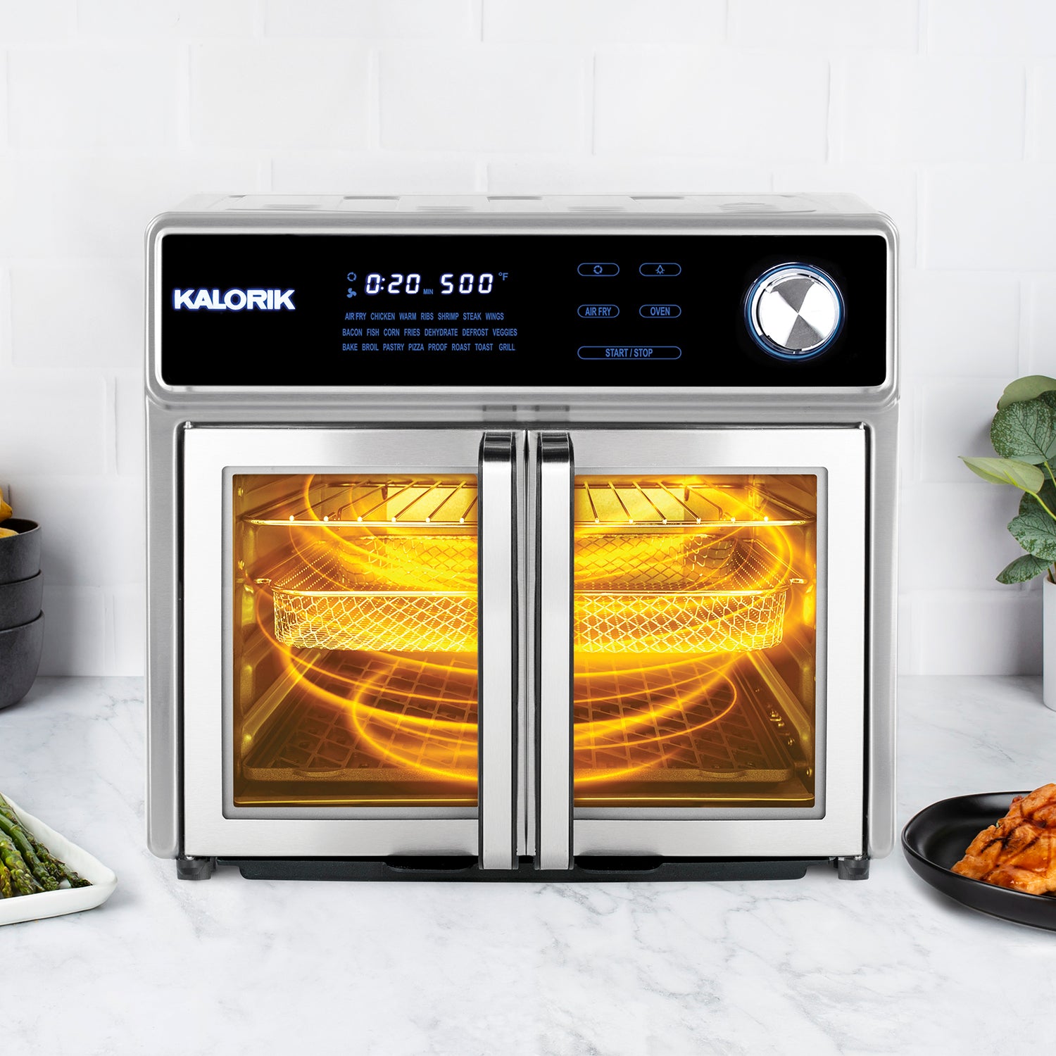Cook Safe Kalorik MAXX® 26 Qt Digital Air Fryer Oven Grill  w/Stainless-Steel Interior