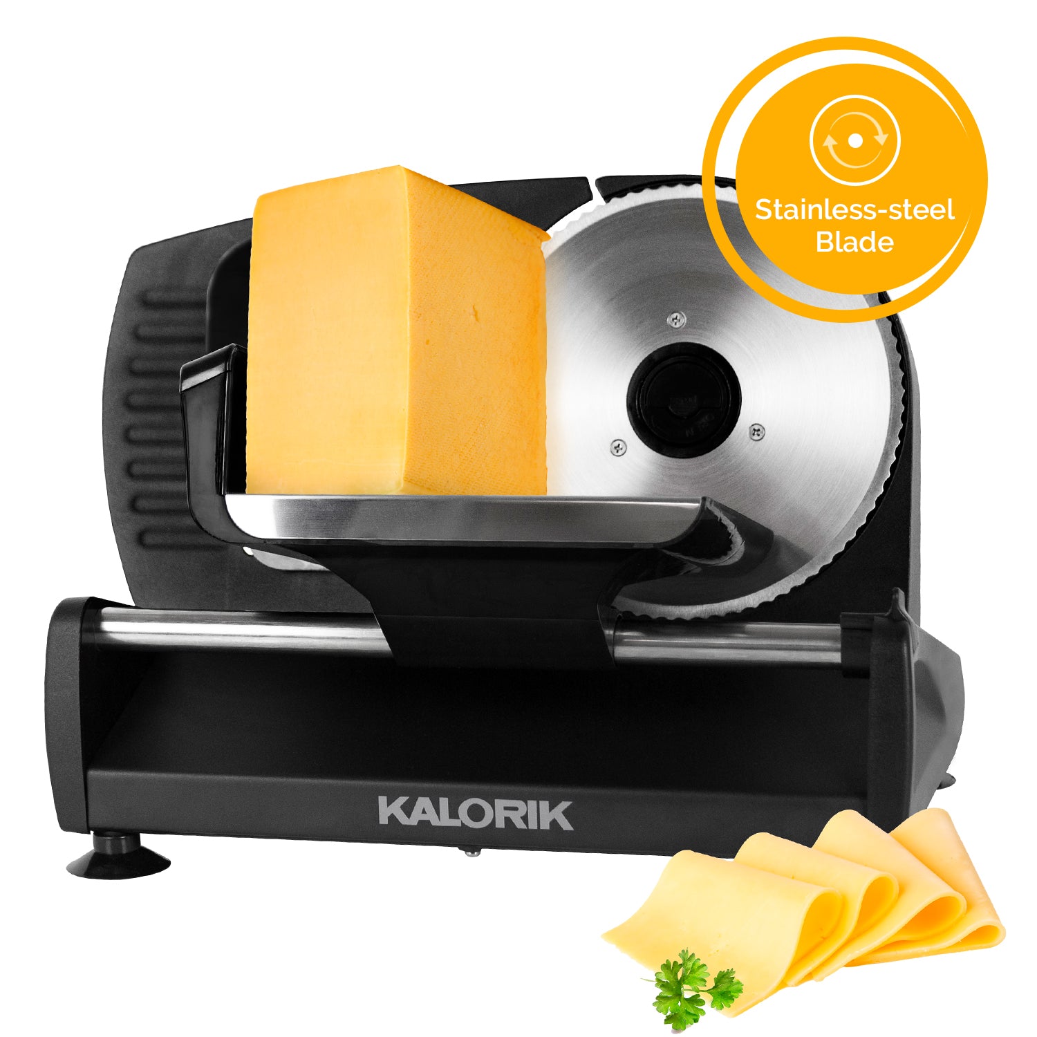  Kalorik 200W Professional Food Slicer with Safety Switch, Easy  to Clean, Stainless Steel: Home & Kitchen