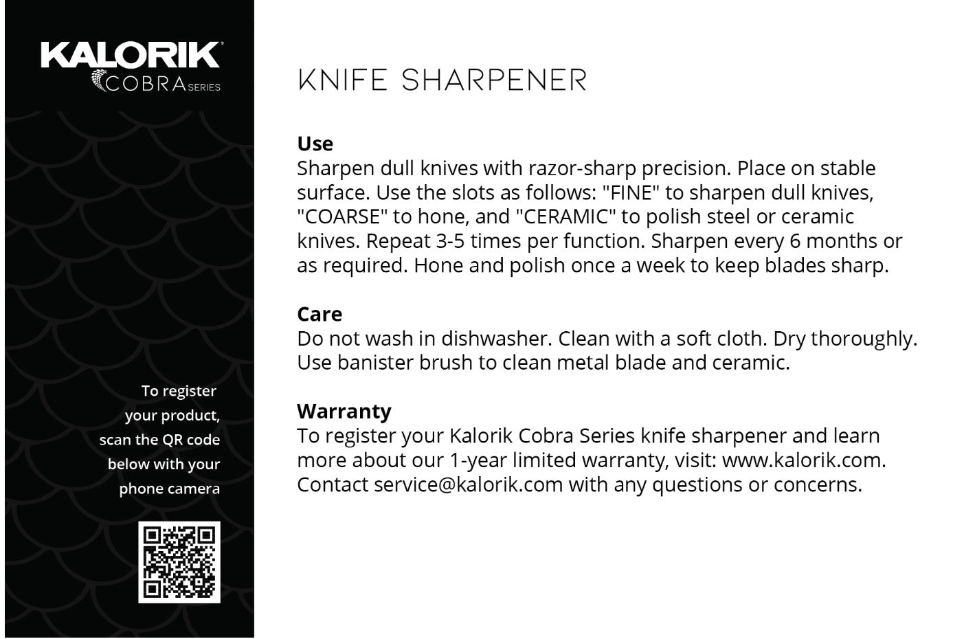 Kalorik® Cobra Knife Sharpener