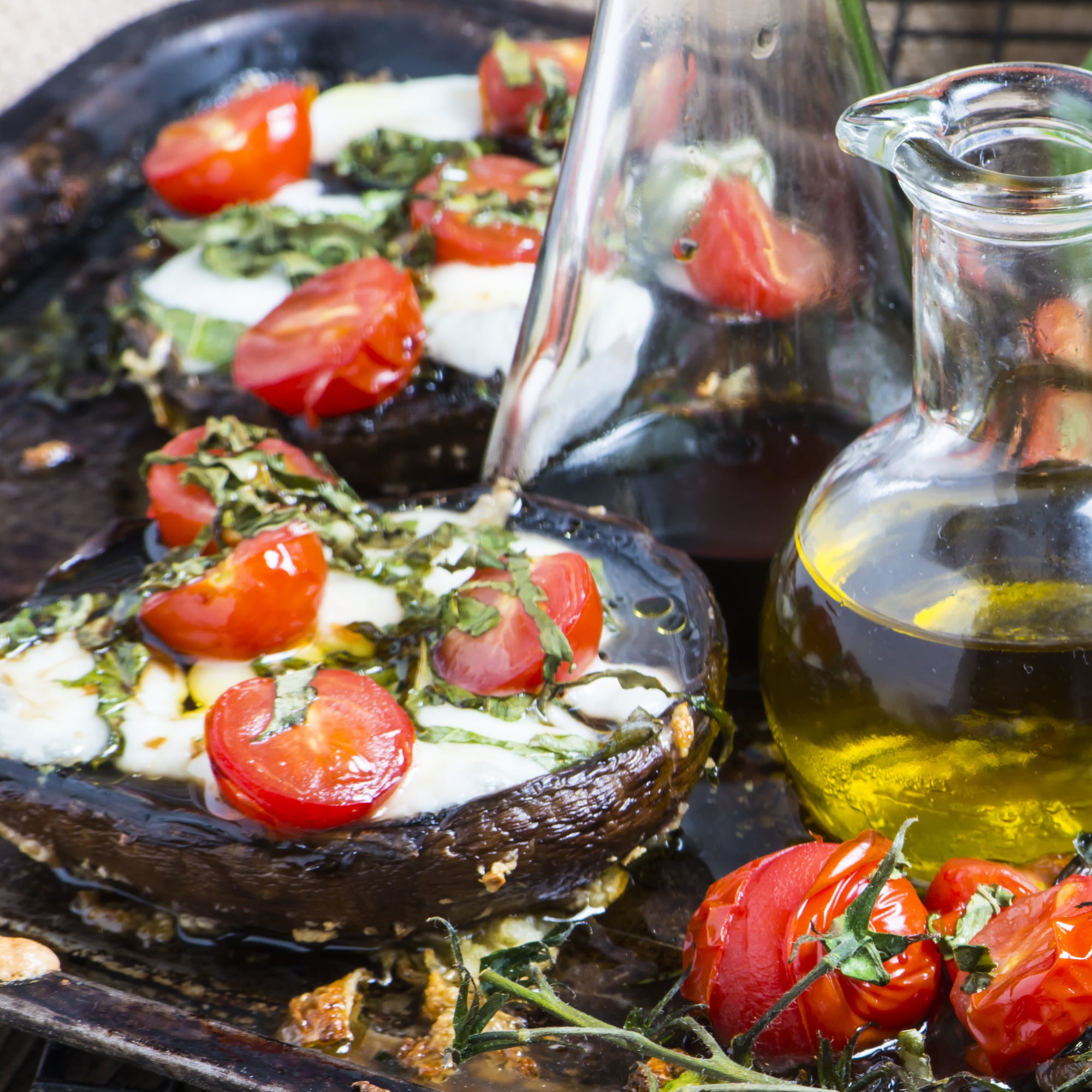 Portabella Mushroom Caprese in the Kalorik Air Fryer Pro