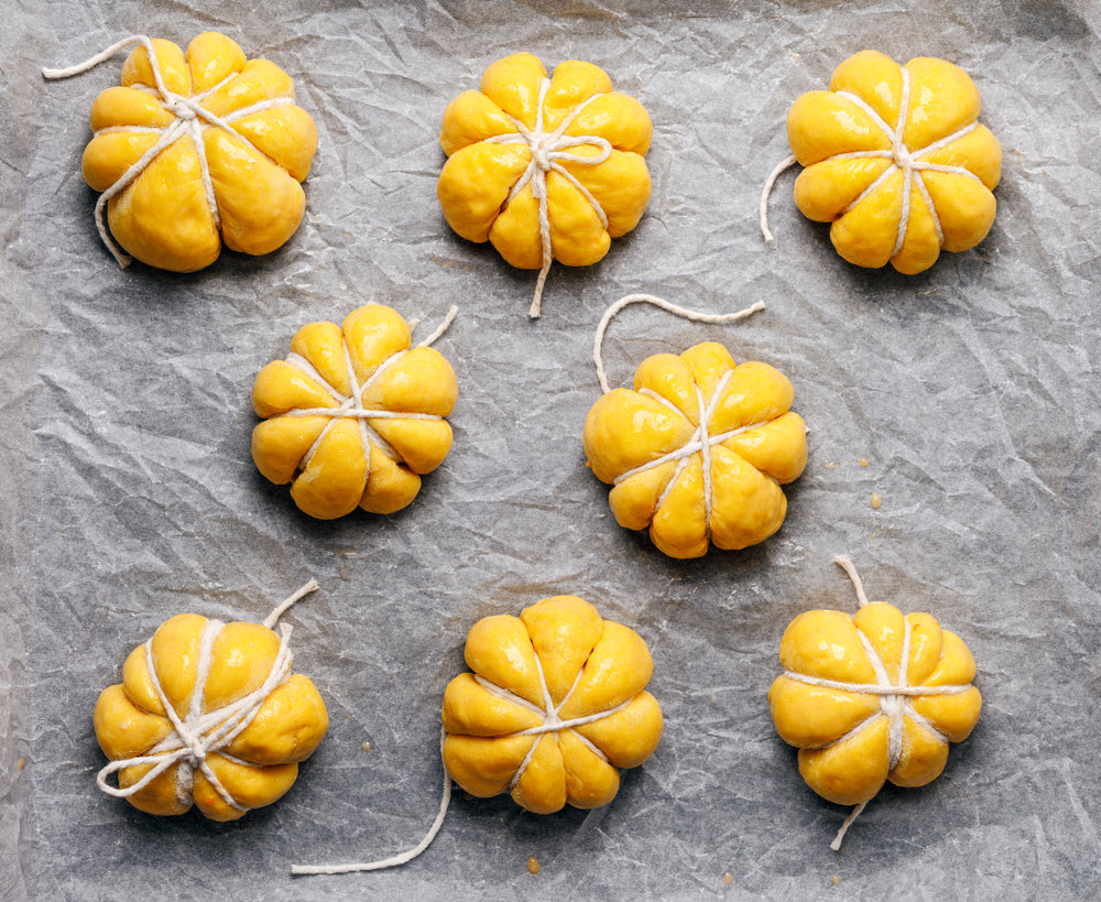 Pumpkin Shaped Brioche Buns