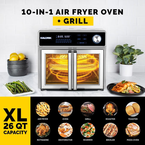 Resultaat Zwembad invoeren Kalorik MAXX® 26 Quart Digital Air Fryer Oven Grill DELUXE, Stainless