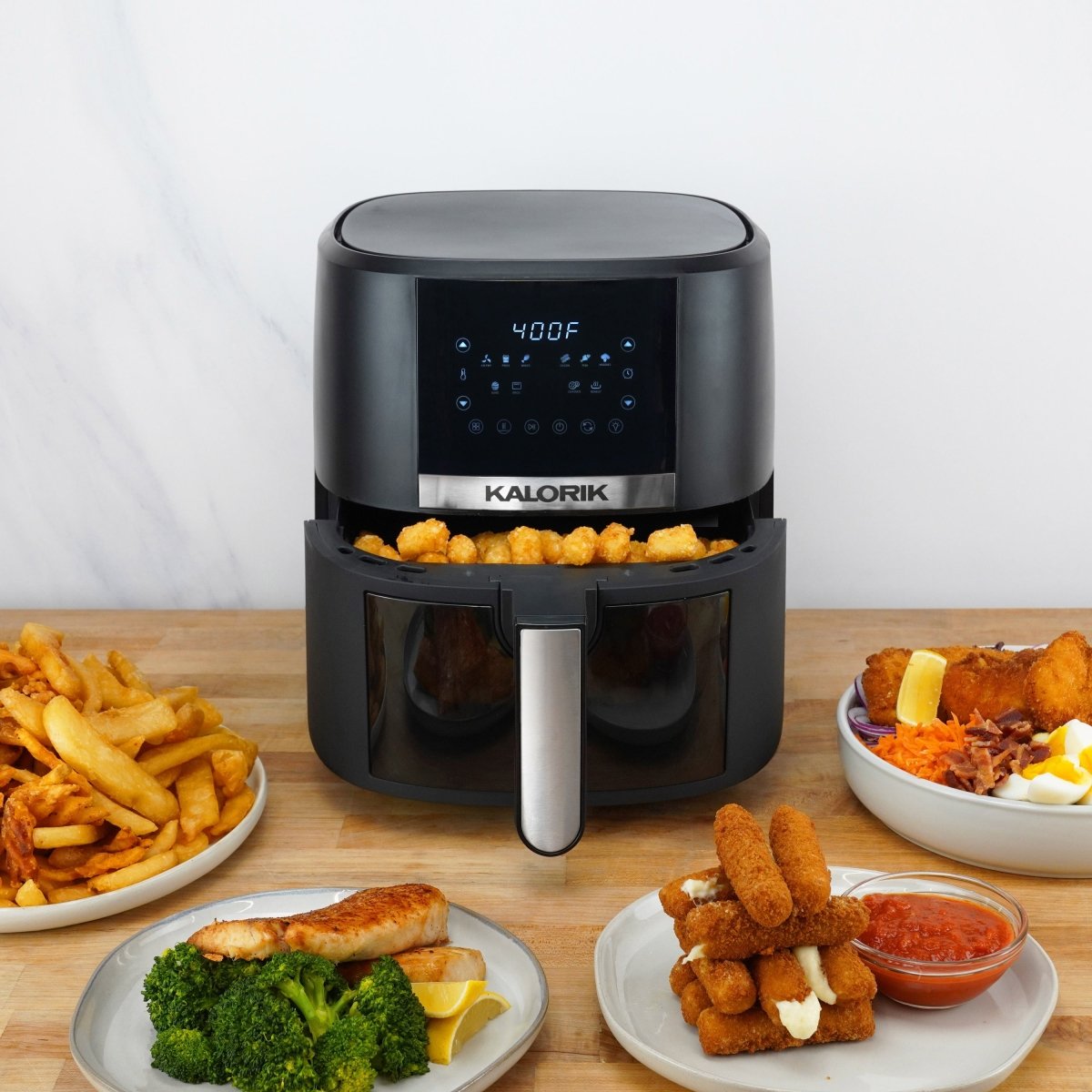 4.8L Air Fryer, Family Size Electric Hot Air Fryer Oven Oilless Cooker, LCD  Digital Touch