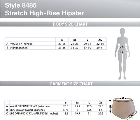 Cotton Stretch 95% Cotton 5% Spandex Hi-Rise Hipster Panty
