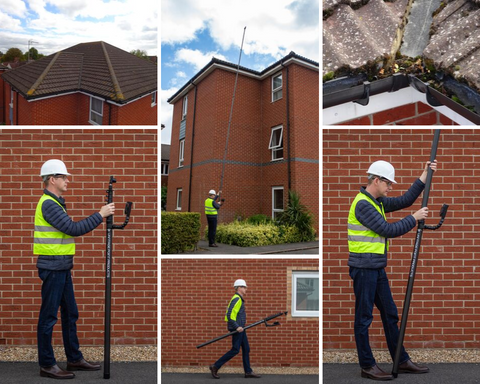 Three storey roof survey equipment from Vantage Point Products