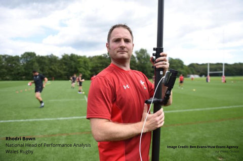 Rhodri Bown with Vantage Point Products sports video camera mast